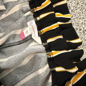 Striped Black and Yellow capri dress pants